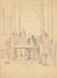 Edward Percy Moran (1862-1935) — Four Works: Studies of Early American Historical Events