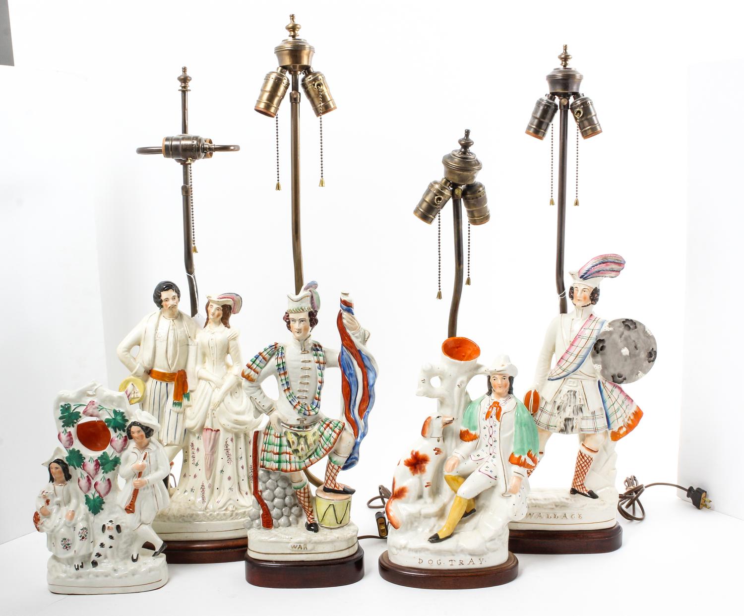 Five Staffordshire Figures Height of tallest 17 inches. — 19TH CENTURY
