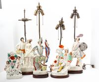 Five Staffordshire Figures Height of tallest 17 inches. — 19TH CENTURY