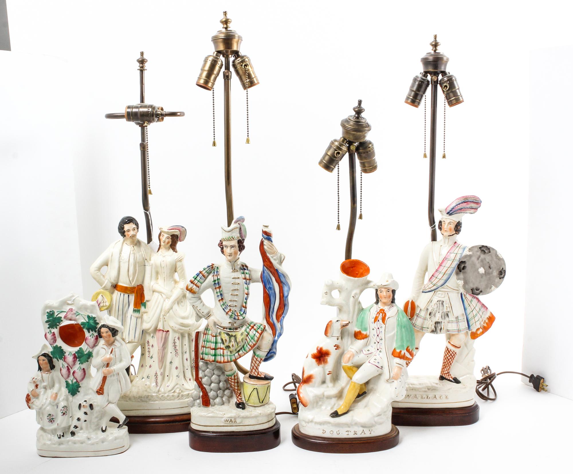 Five Staffordshire Figures Height of tallest 17 inches. — 19TH CENTURY