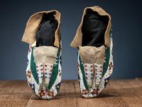 Sioux and Cheyenne Beaded Hide Moccasins