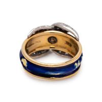 SCHLUMBERGER, TIFFANY & CO., ENAMEL AND DIAMOND 'PAVÉ X' RING