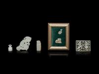 Six Chinese Celadon Jade Carvings