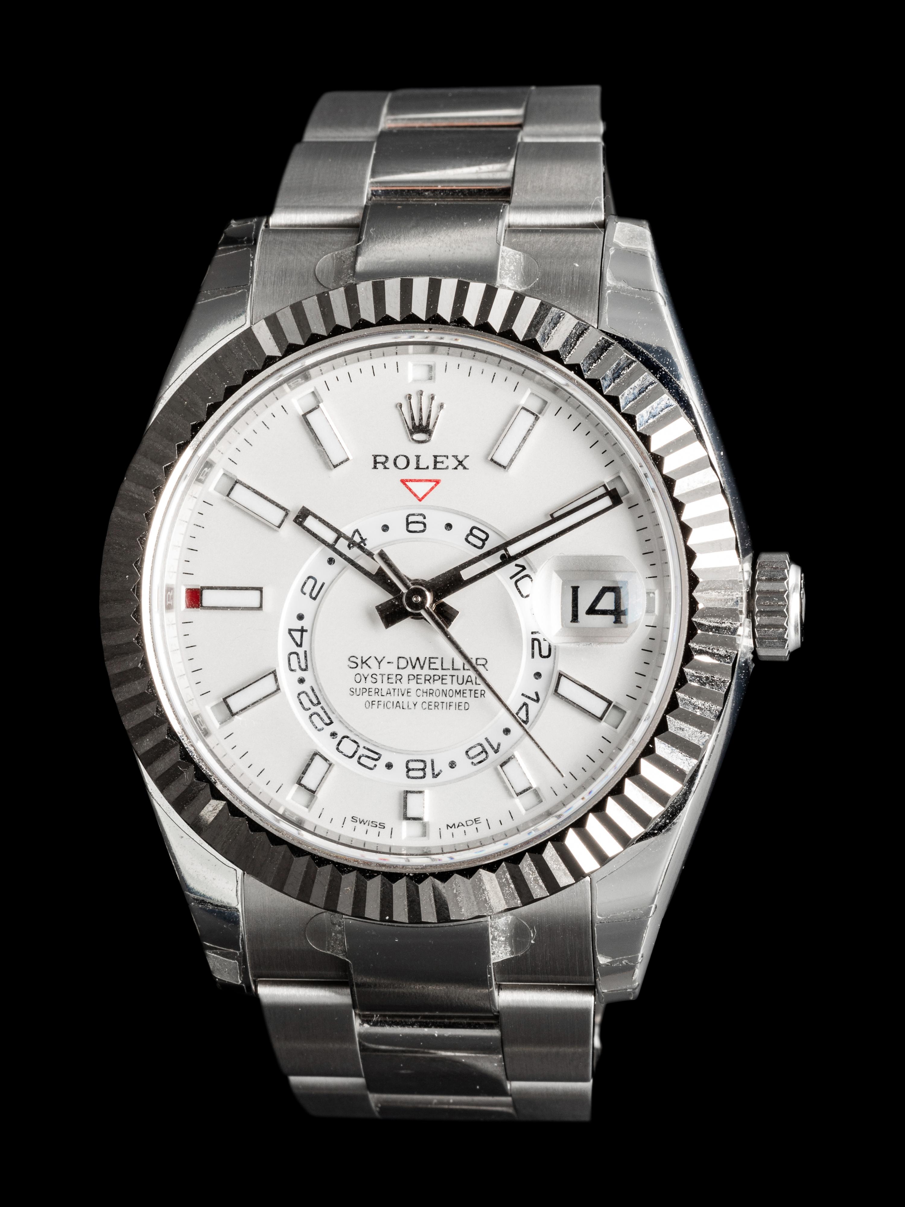 ROLEX, REF. 326934 STAINLESS STEEL AND 18K WHITE GOLD 'SKY-DWELLER' WATCH
