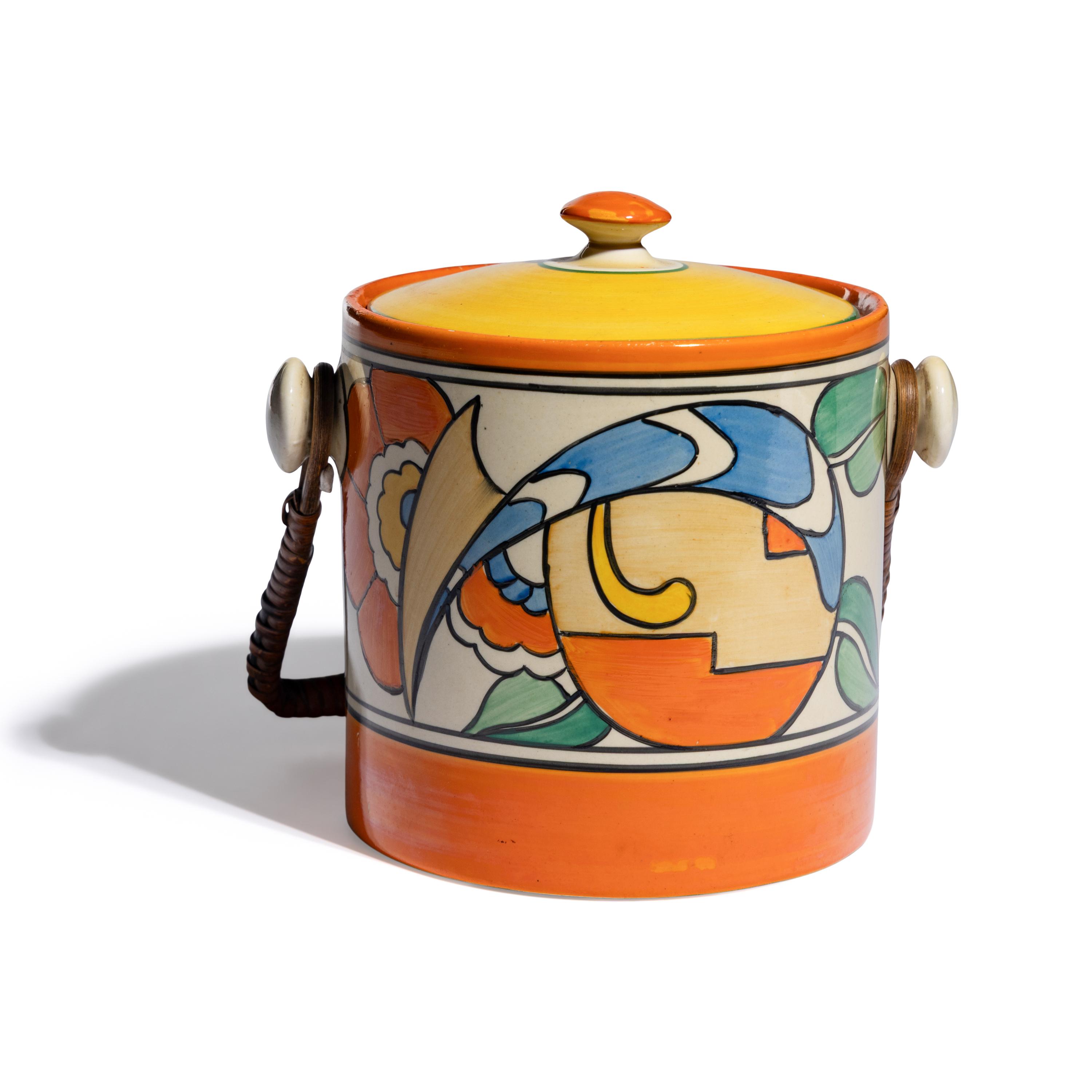 Clarice Cliff (English, 1899-1972) — Zap pattern biscuit basket