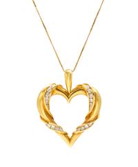 An 18 Karat Yellow Gold and Diamond Heart Pendant, Jose Hess, 8.60 dwts.