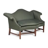 A George III Style Mahogany Camelback Serpentine Sofa