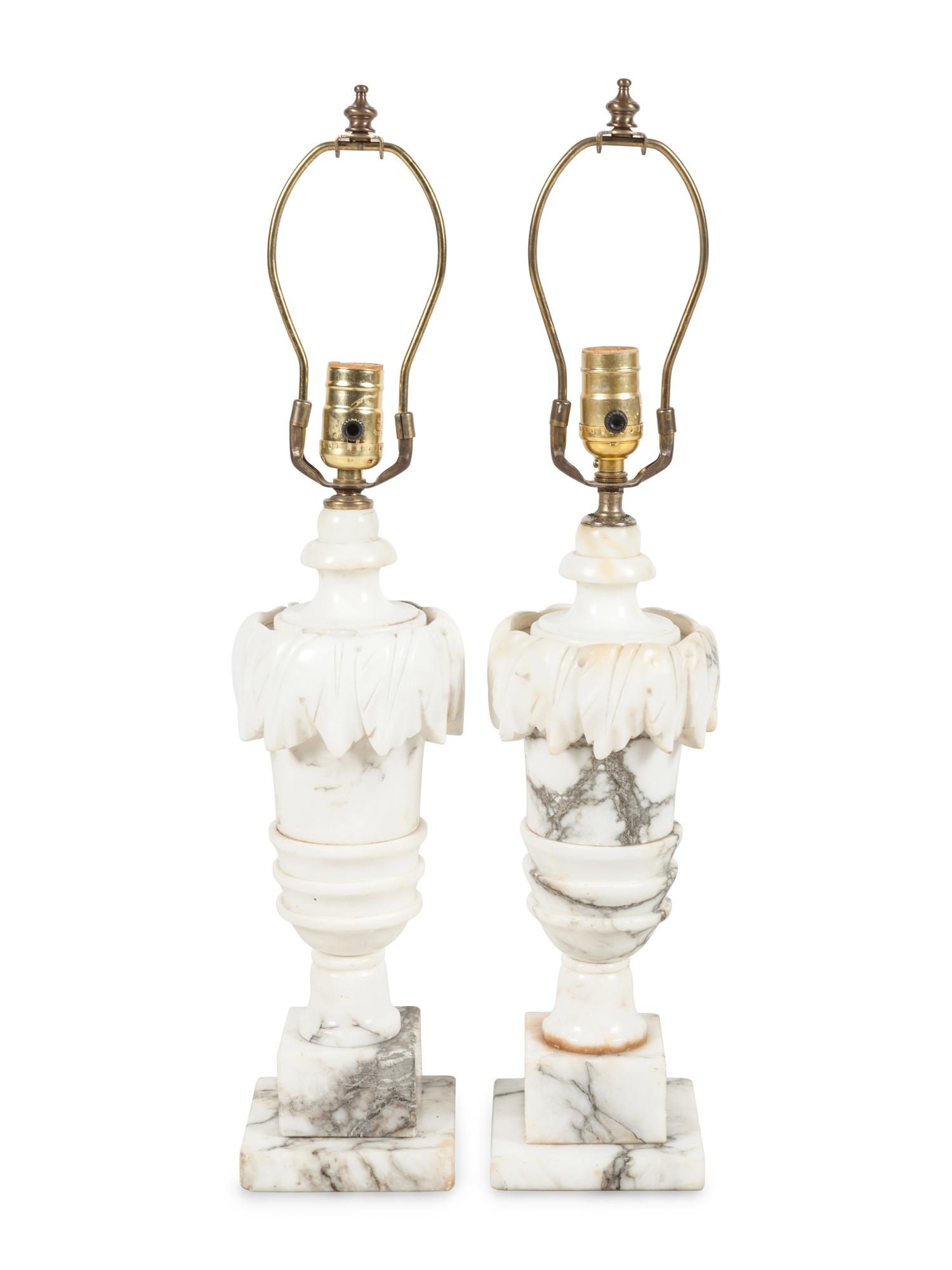 A Pair of Italian Alabaster Lamps