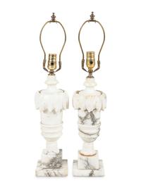 A Pair of Italian Alabaster Lamps
