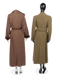Three Designer Pieces: One Geoffrey Beene Two-Piece Ensemble, One Chloé Belted Angora Coat