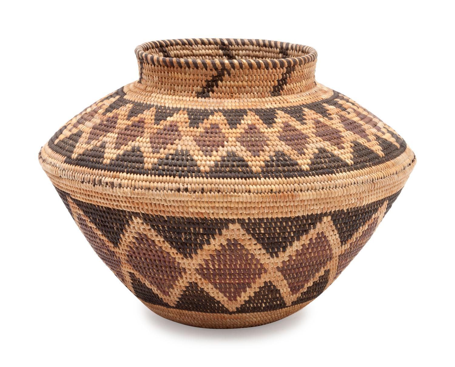 Yokut Polychrome Bottleneck Basket