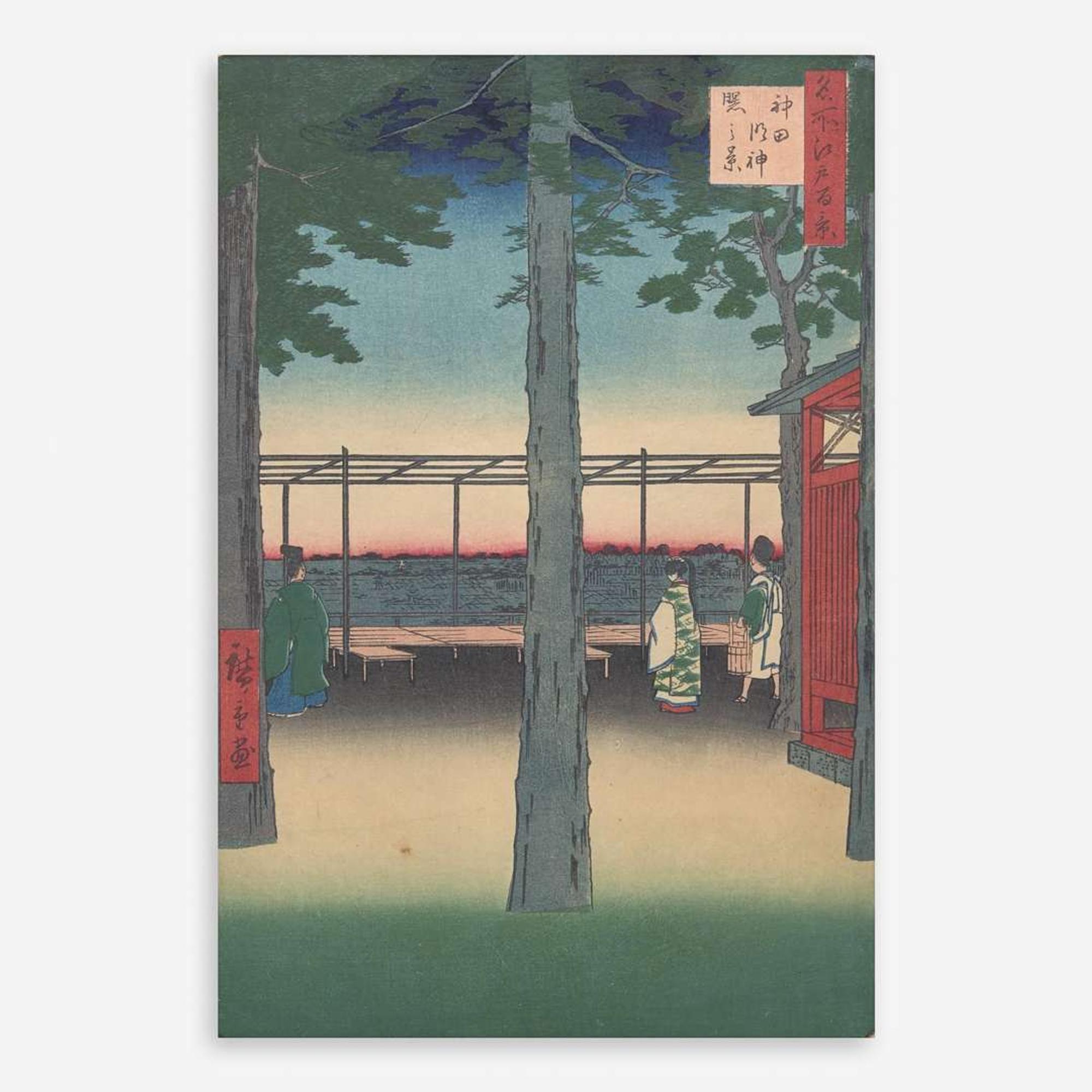 Utagawa Hiroshige 歌川広重 浮世绘三幅 (Japanese b.1797-d.1858)