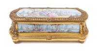 A French Gilt Bronze and Enameled Copper Table Casket Width 13 inches. — 19th CENTURY