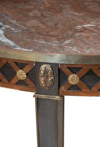A Swedish Neoclassical Style Brass Mounted Marble-Top Table