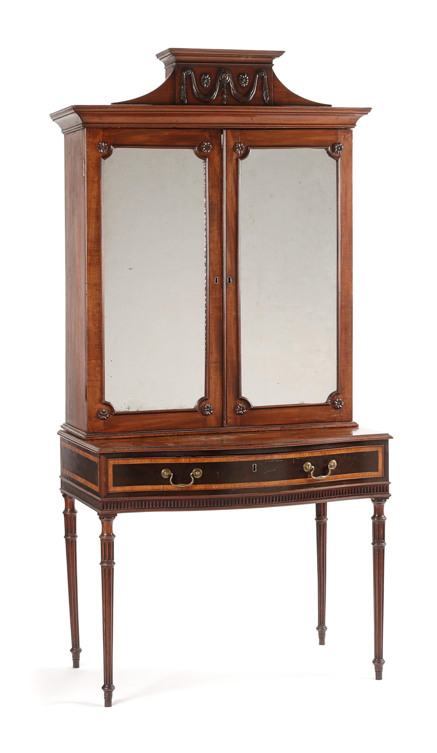 A Georgian Style Mahogany Secretary Desk Height 78 x width 36 x depth 24 inches. — 19TH CENTURY