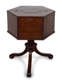 A George III Style Mahogany Hexagonal Cellarette — MID-19TH CENTURY