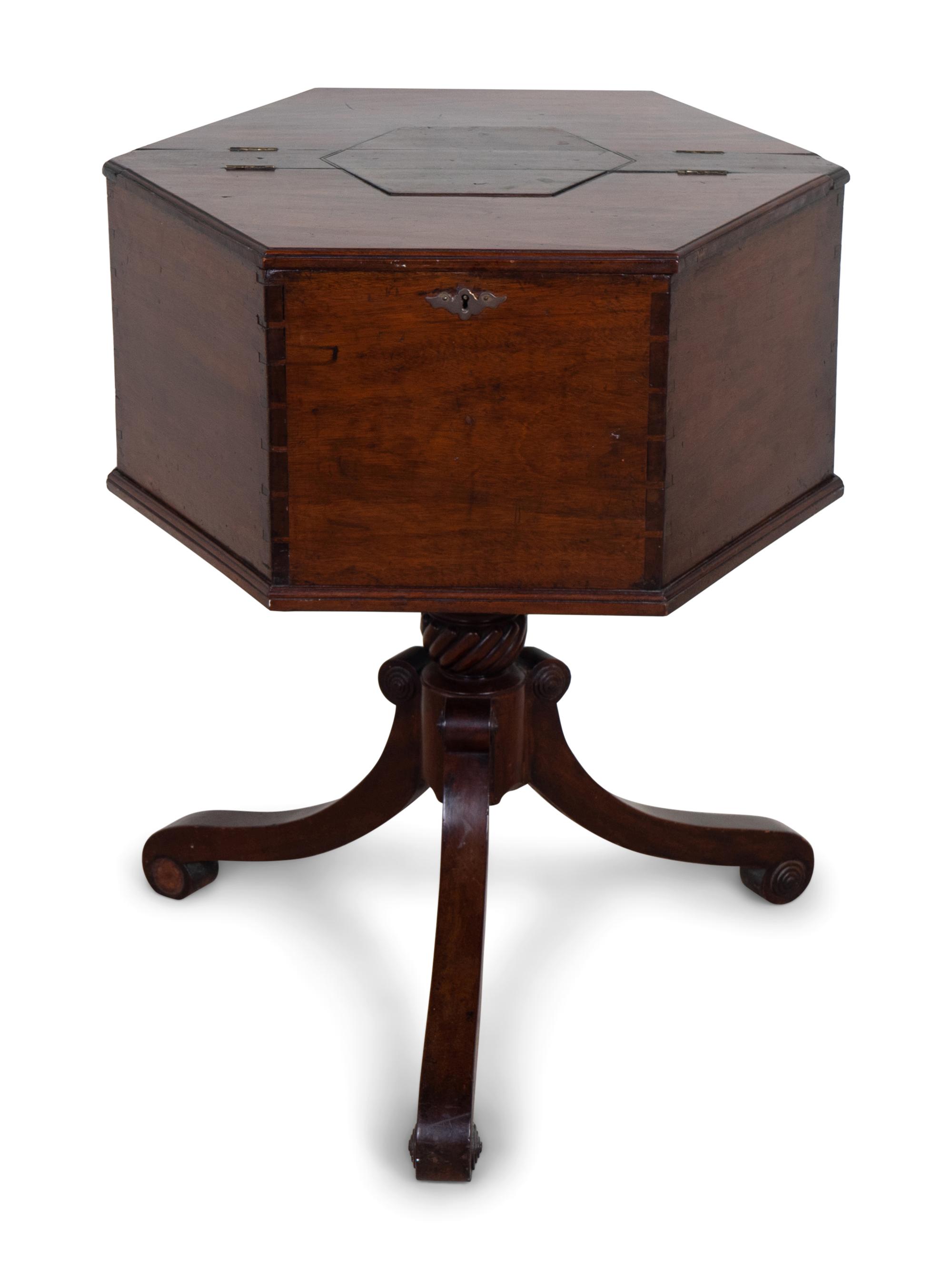 A George III Style Mahogany Hexagonal Cellarette — MID-19TH CENTURY