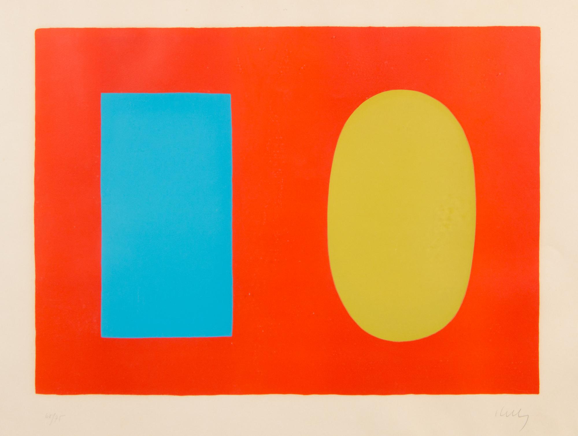 Ellsworth Kelly, (American, b. 1923), Blue and Green over Orange (Bleu et vert sur orange), 1964-1965