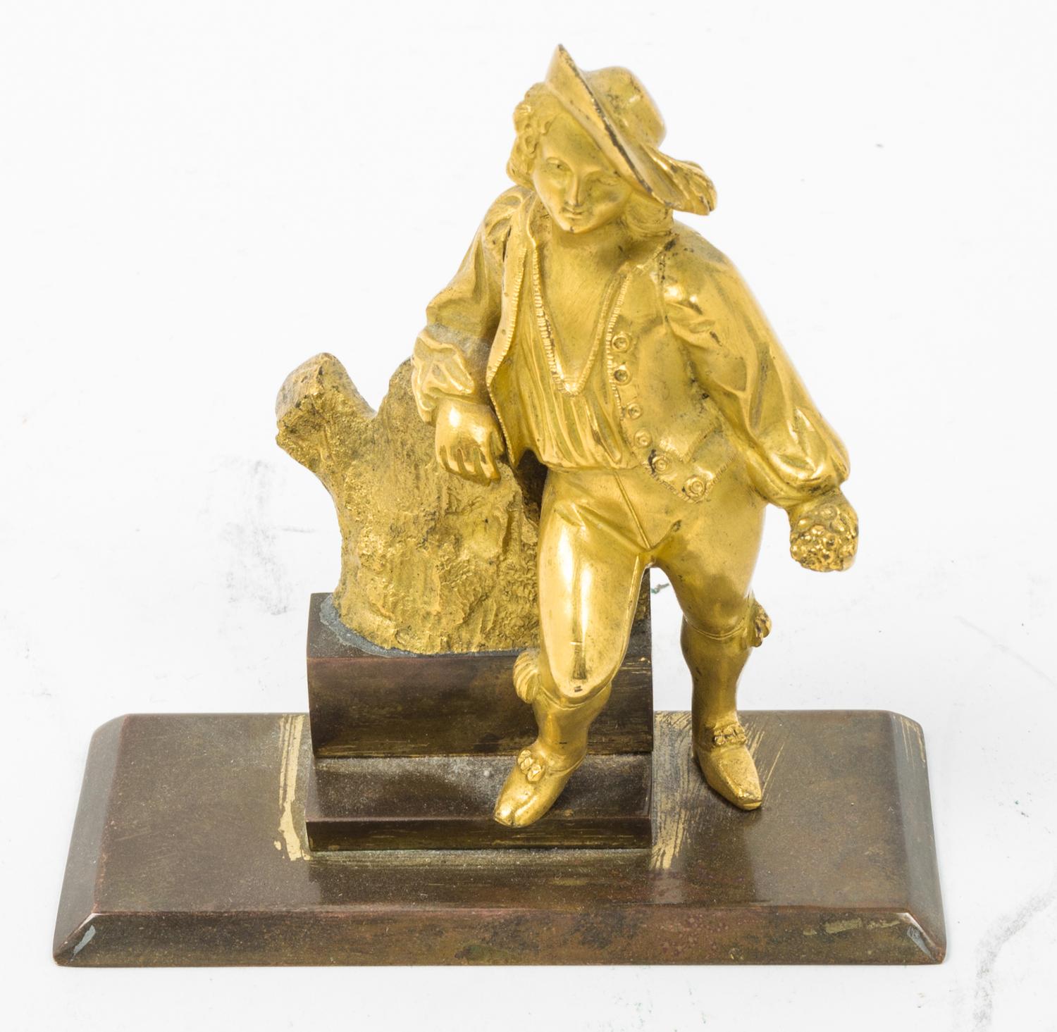 A Continental Gilt Brass Figure Height 4 1/2 inches. — 19TH CENTURY