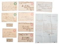 [STEAMBOATS] -- [POSTAL COVERS]. A group of 17 manuscript covers from Mississippi River steamboats, including: