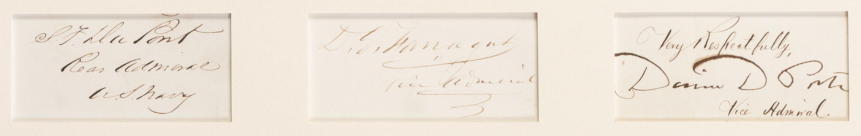 [CIVIL WAR - SPANISH AMERICAN WAR]. 9 autographs of Naval officers and generals, incl. ANDERSON.