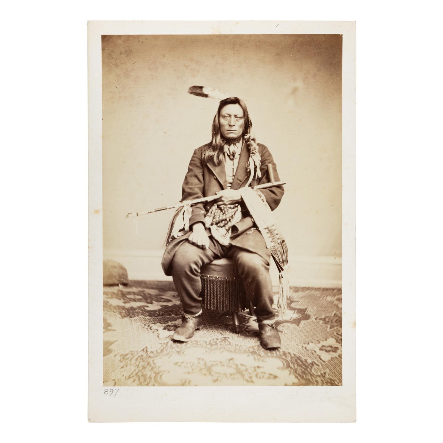 Shindler, Antonio Zeno (1823-1899). A pair of photographs of Sioux leaders, including The Sacred Ghost.