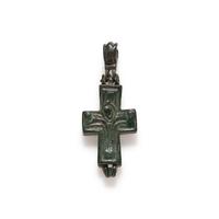 A Byzantine Bronze Cross Reliquary Pendant