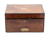 An English Brass-Mounted Rosewood Jewelry Casket