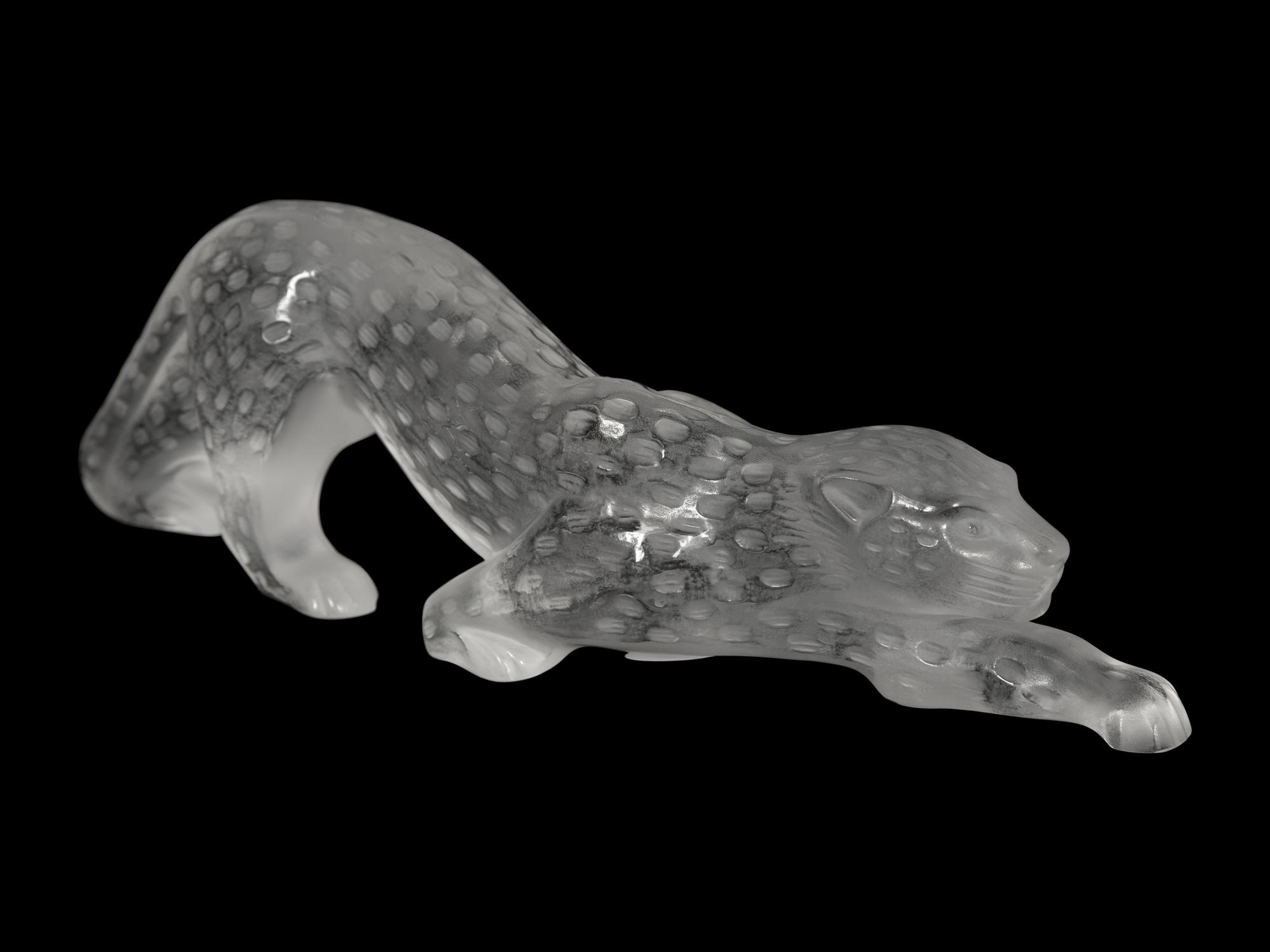 Two Lalique Zeila Panther Sculptures