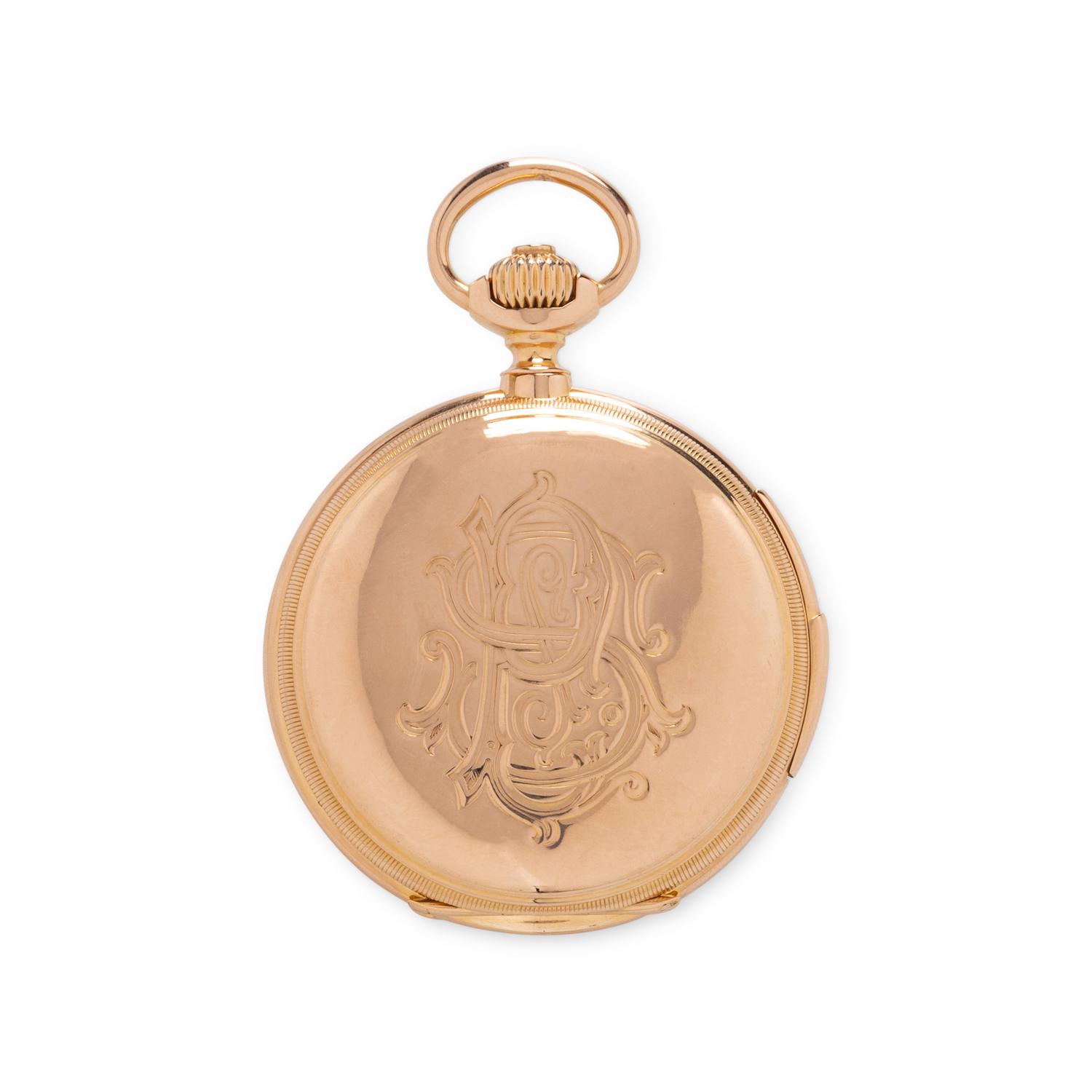 PATEK PHILIPPE, 18K YELLOW GOLD MINUTE REPEATER POCKET WATCH WITH TWO EXTRACTS