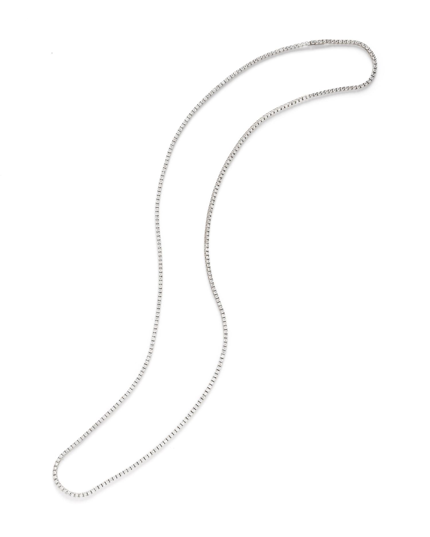 WHITE GOLD AND DIAMOND LONG NECKLACE