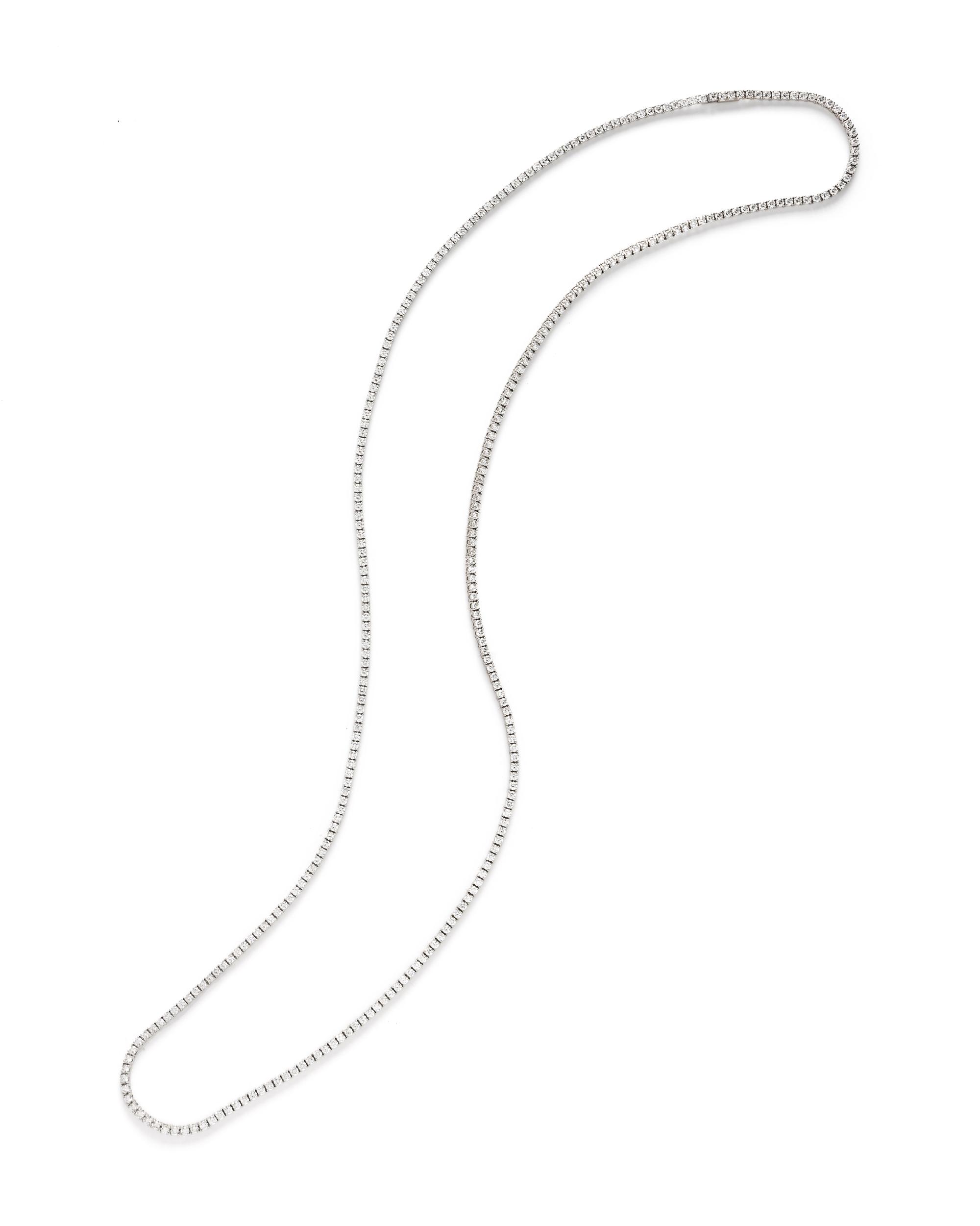 WHITE GOLD AND DIAMOND LONG NECKLACE