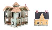 Two Miniature Houses Height of first 3 1/2 x width 4 x depth 3 inches. — Norman Scott Nielsen