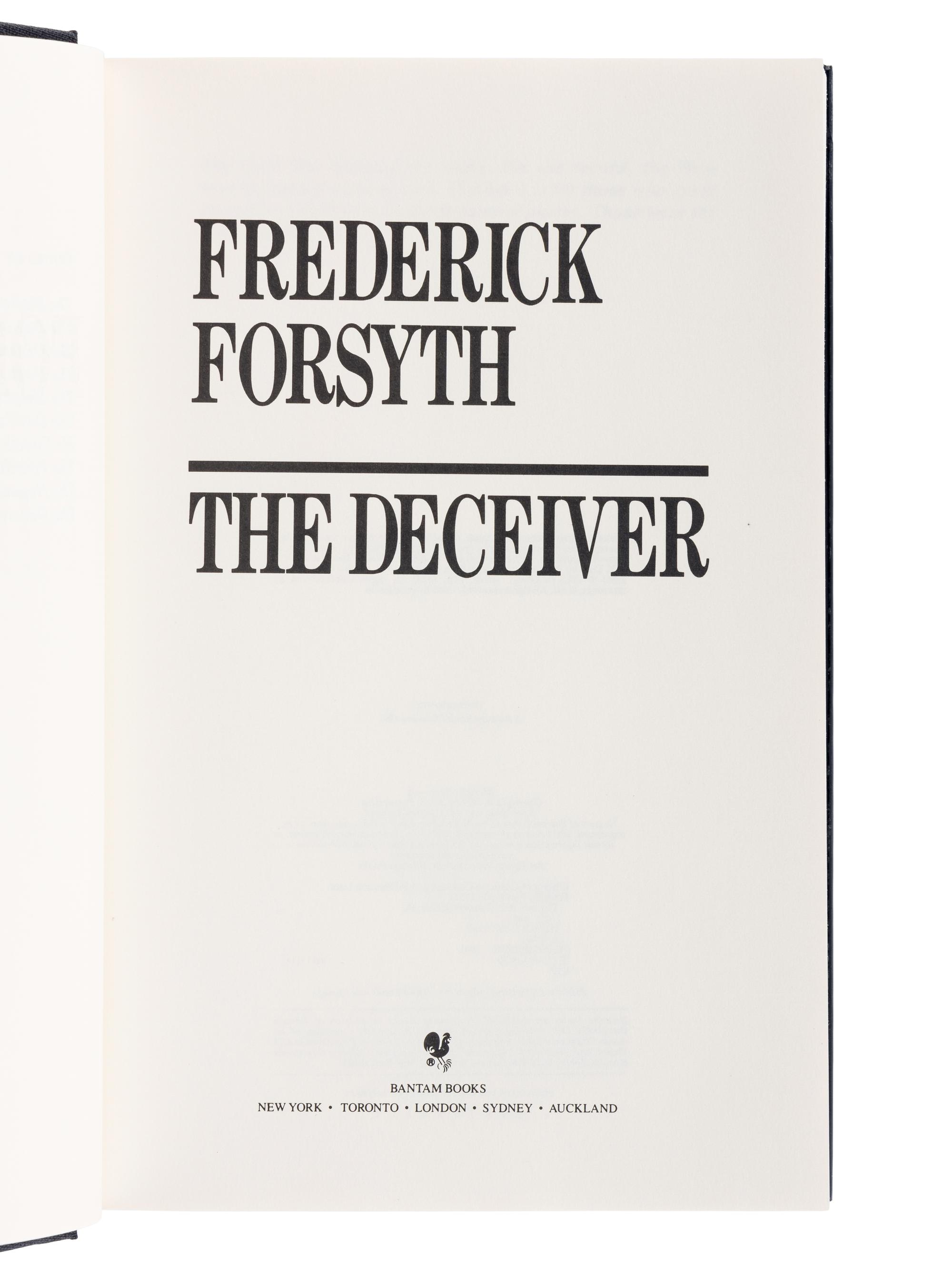 FORSYTH, Frederick (b. 1938). A group of 4 novels by Forsyth, comprising: