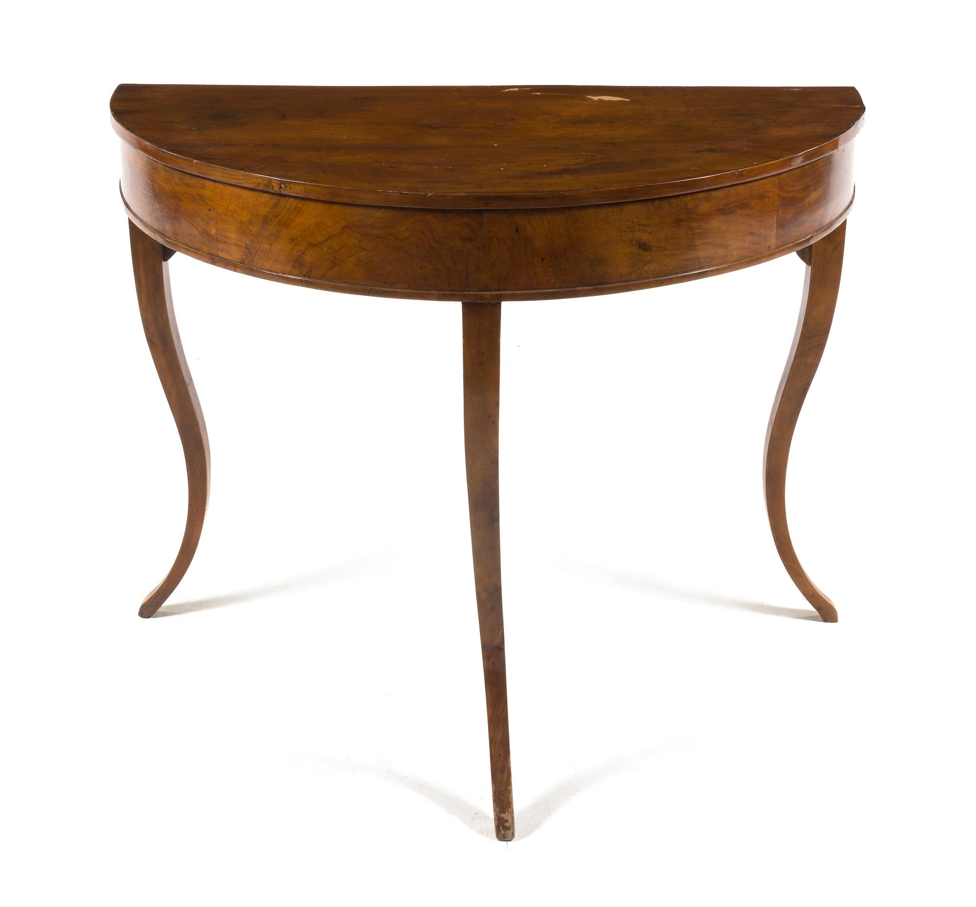 A Louis Philippe Fruitwood Console Table Height 32 1/8 x width 41 1/2 x depth 20 1/2 inches. — MID-19TH CENTURY