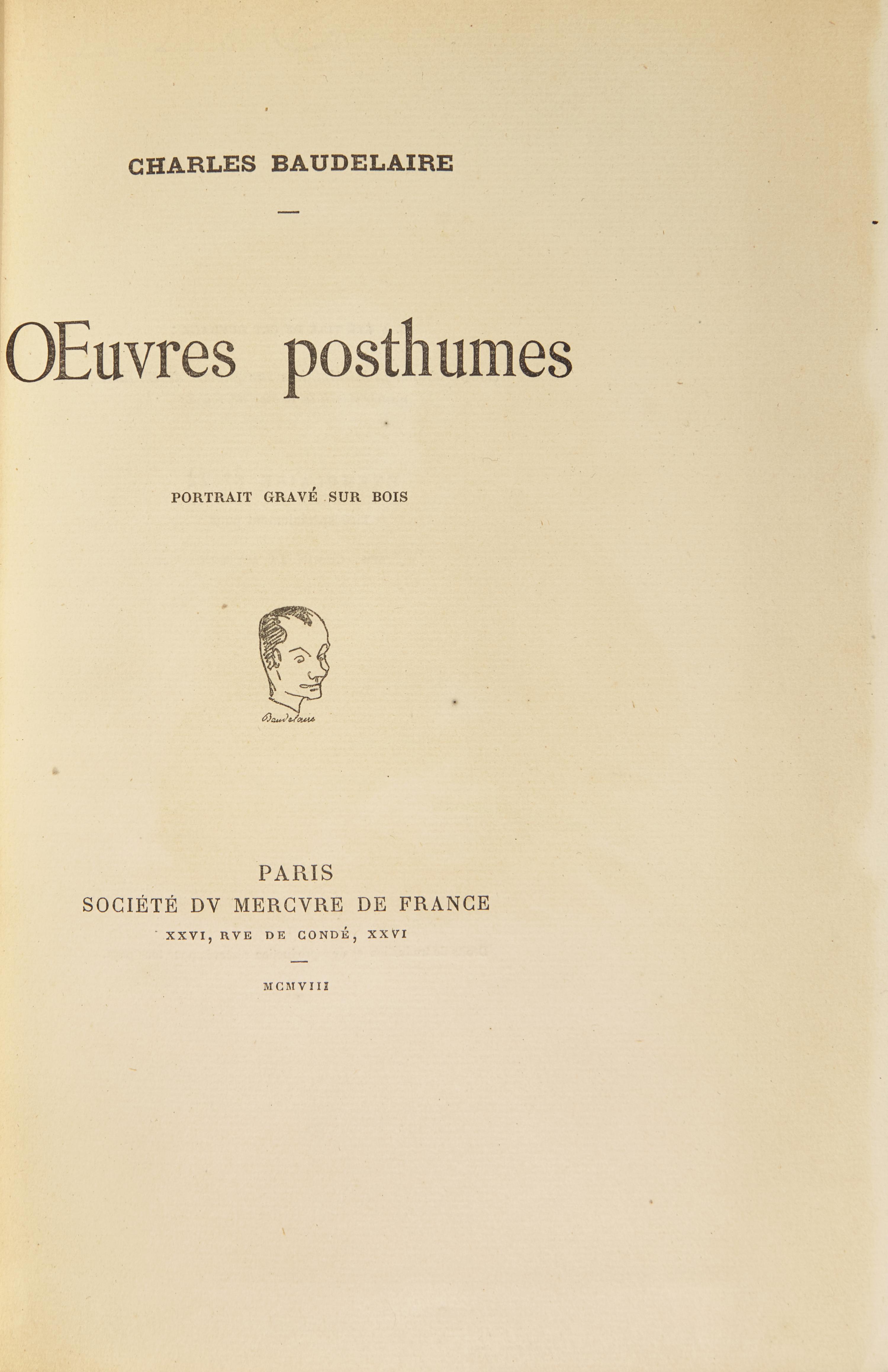 [Literature] Baudelaire, Charles. Oeuvres Posthumes