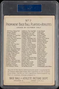 A 1911 T3 Turkey Red Cabinets Howie Camnitz Baseball Card (PSA 4 VG-EX) Checklist Back