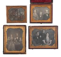 [EARLY PHOTOGRAPHY]. A group of 13 daguerreotypes of families, incl. several portraits of women and children.