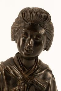 A Japanese Parcel Gilt Bronze Figure of a Lady