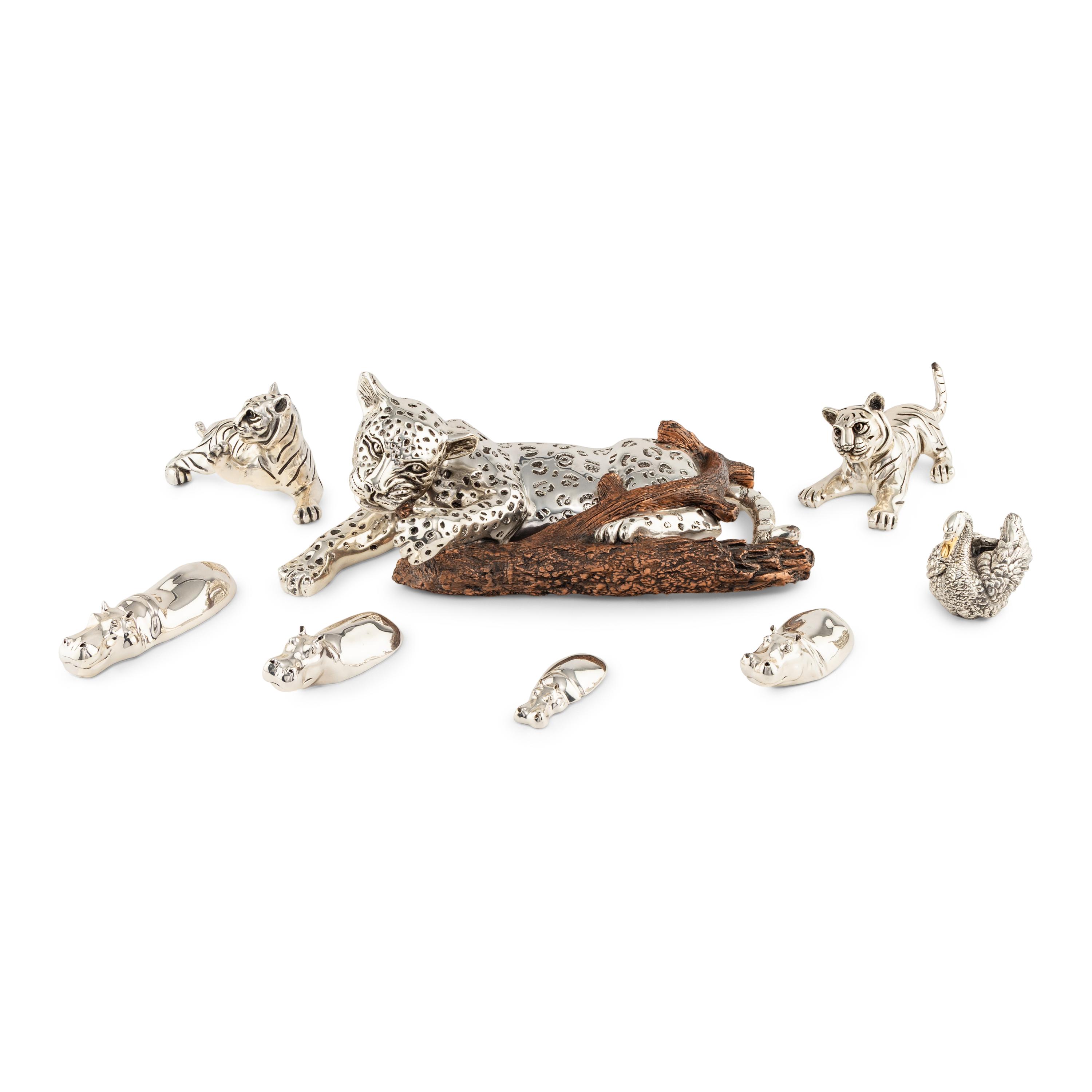 A Group of Eight D'Argenta Silver-Plate Animal Figures