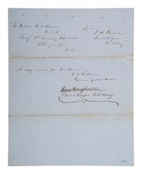 [WESTERN AMERICANA]. CARLETON, Major General James Henry (1814-1873). Extract of a report on the "Bosque Redondo" region of New Mexico signed ("James Henry Carleton") as Bvt. Major and submitted to the Governor of New Mexico, [ca 1852].