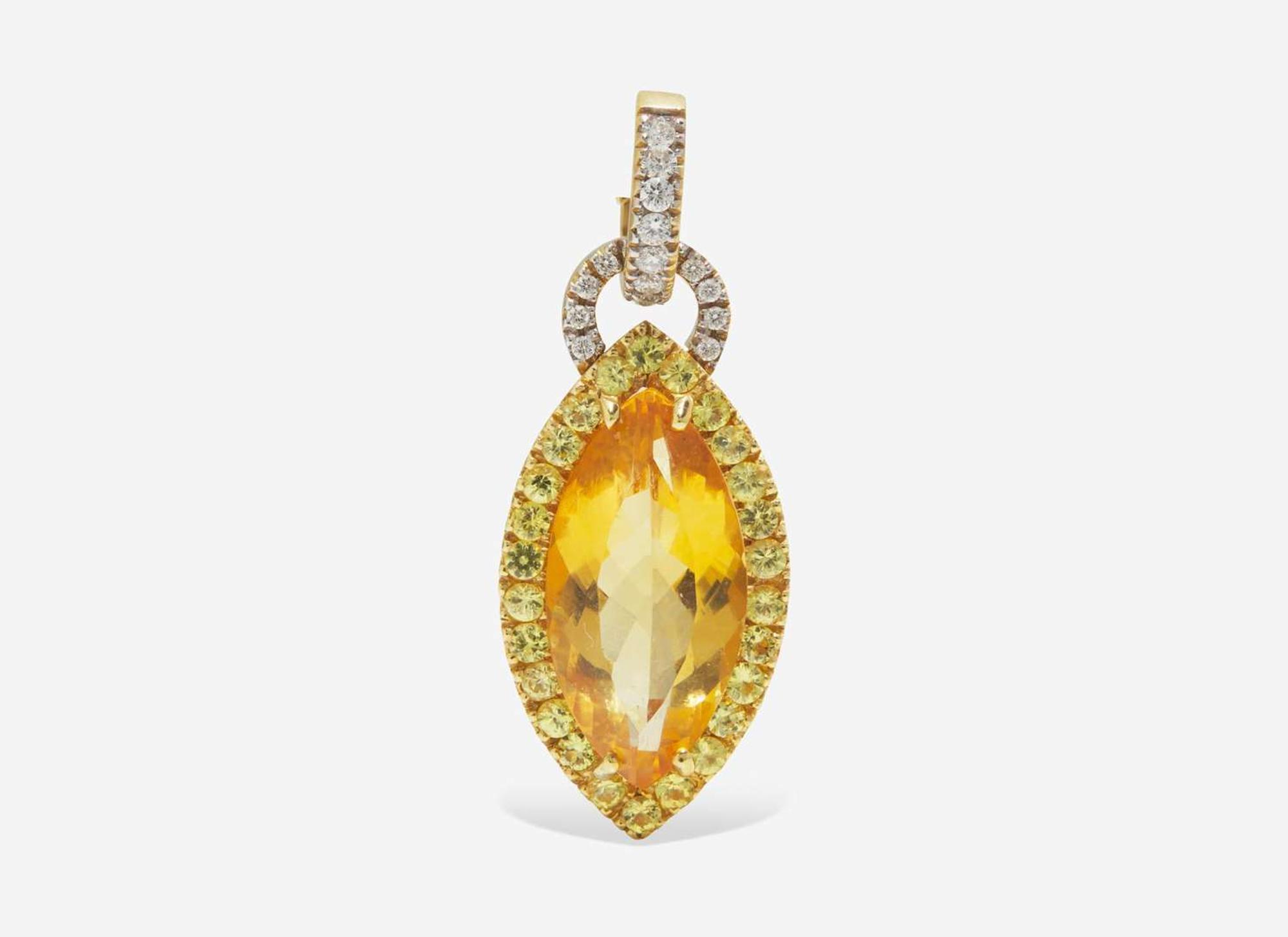 An 18K Yellow Gold and Gemstone Clip