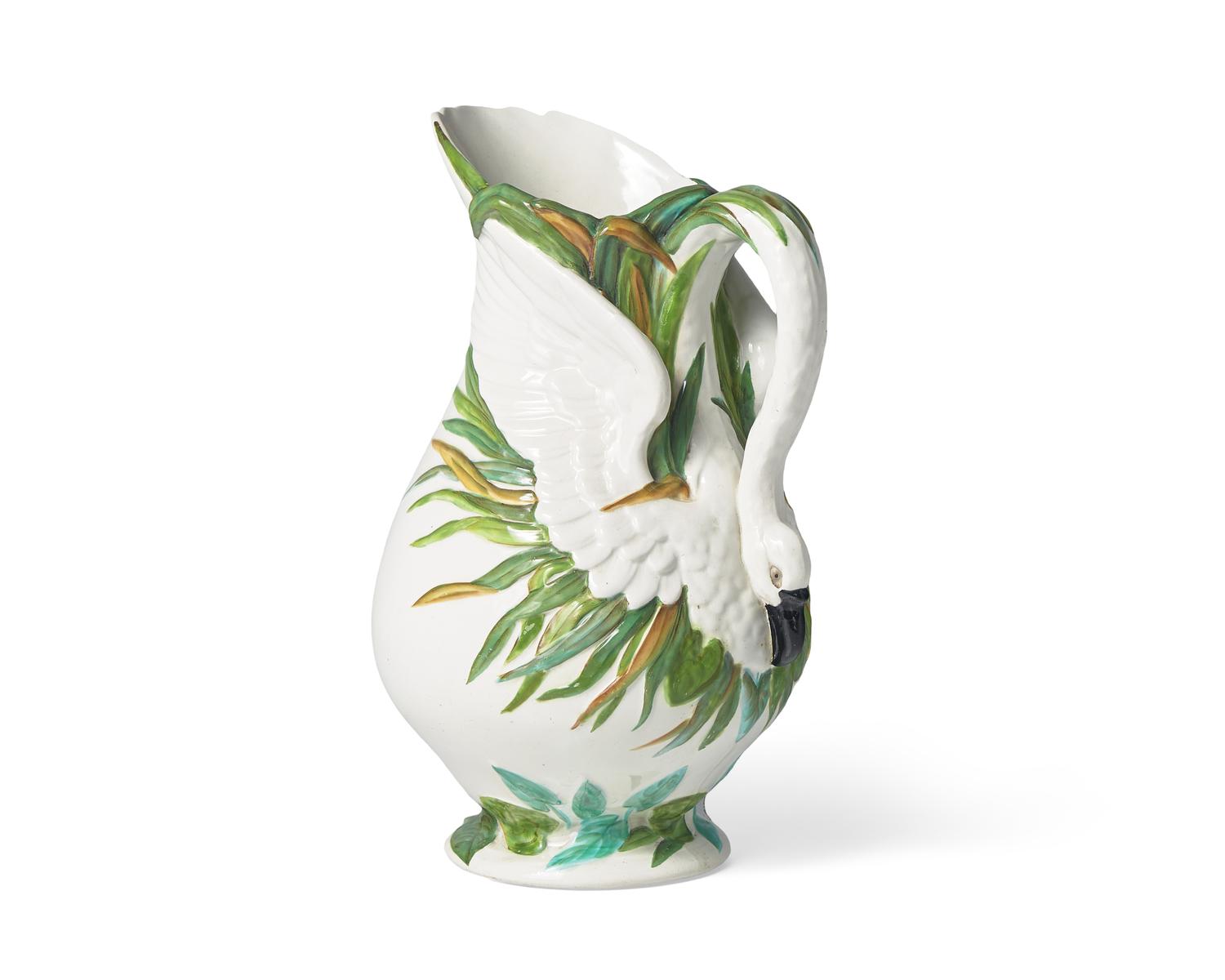 A Wedgwood Majolica Swan Pitcher