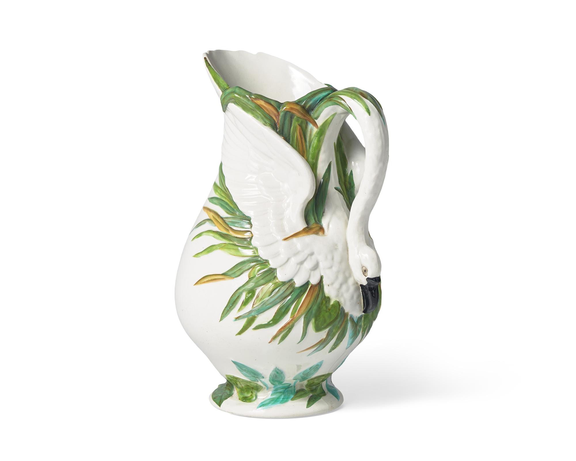 A Wedgwood Majolica Swan Pitcher