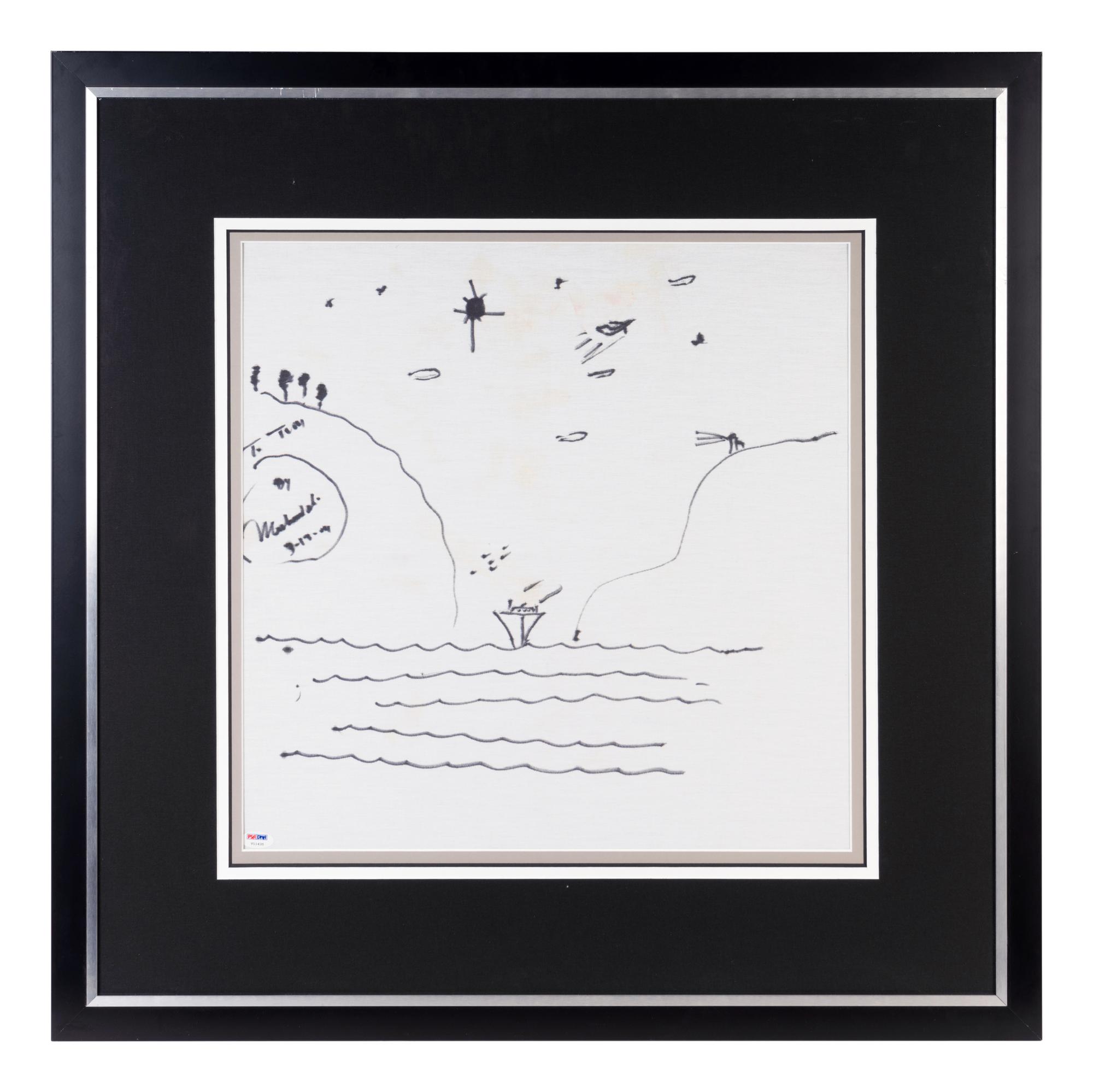 A Muhammad Ali Signed Autograph Original "Guiding Light" Drawing (PSA Authentic)