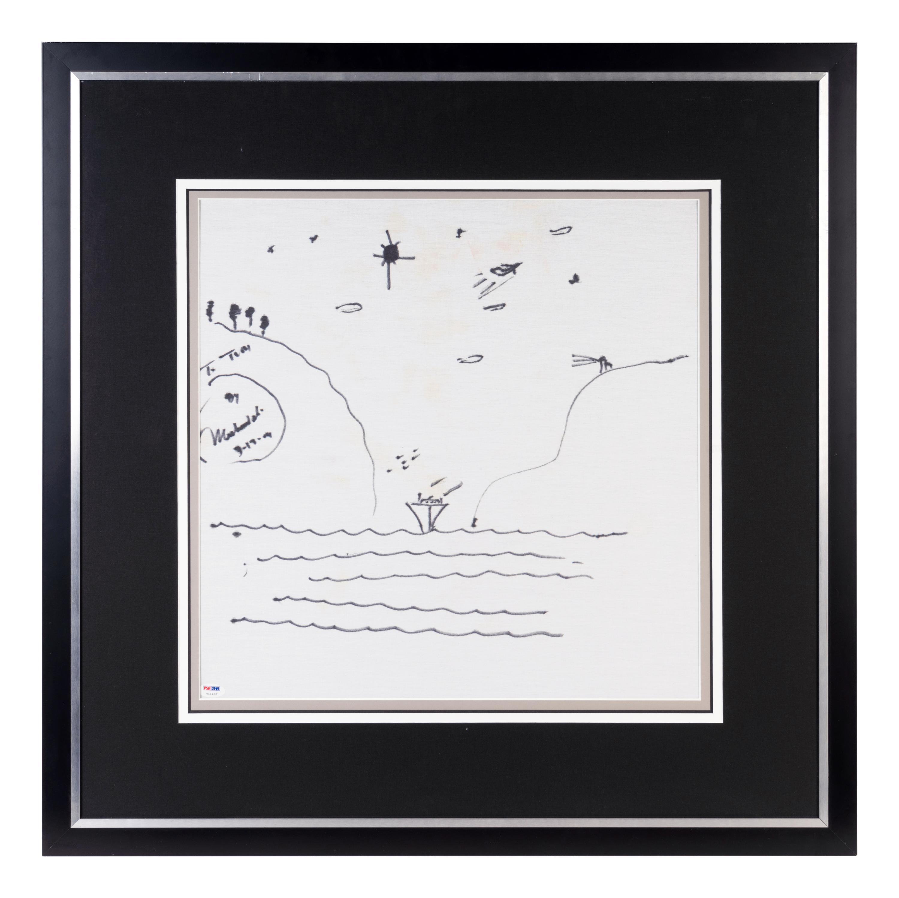 A Muhammad Ali Signed Autograph Original "Guiding Light" Drawing (PSA Authentic)
