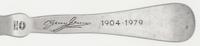 A Georg Jensen Silver and Hardstone Inset Commemorative Spoon