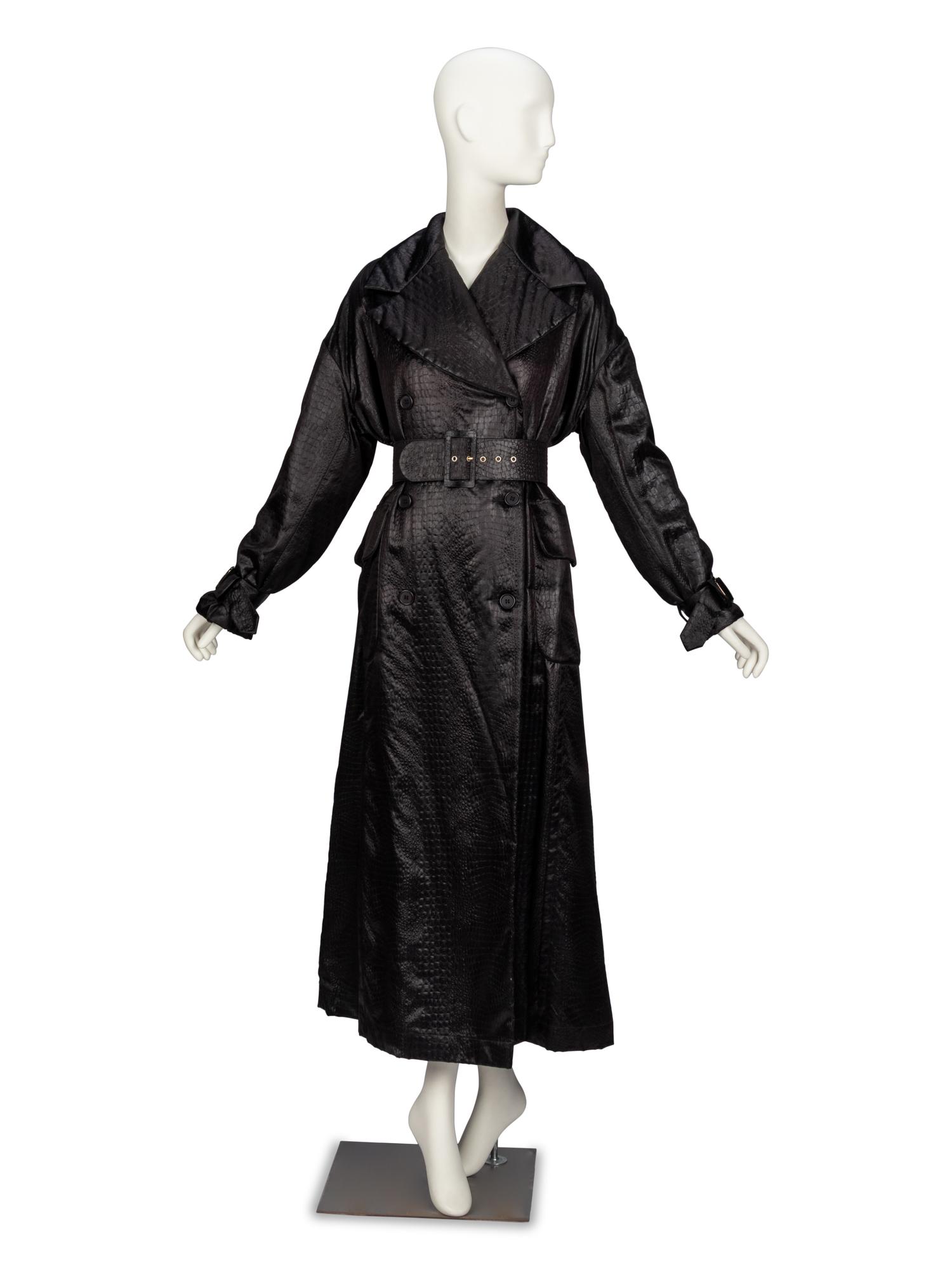 Dolce & Gabbana, Croc-Embossed Belted Coat