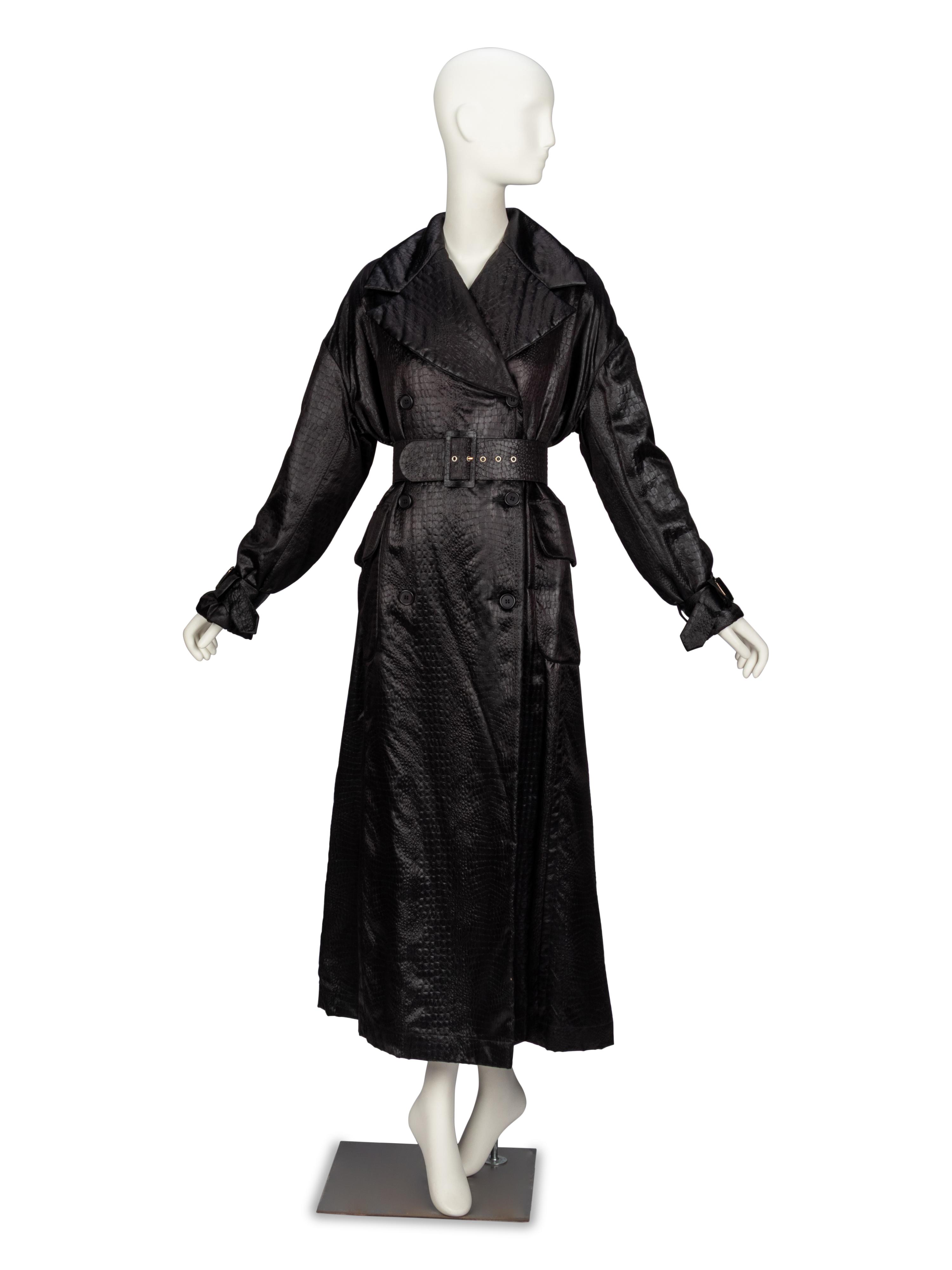 Dolce & Gabbana, Croc-Embossed Belted Coat