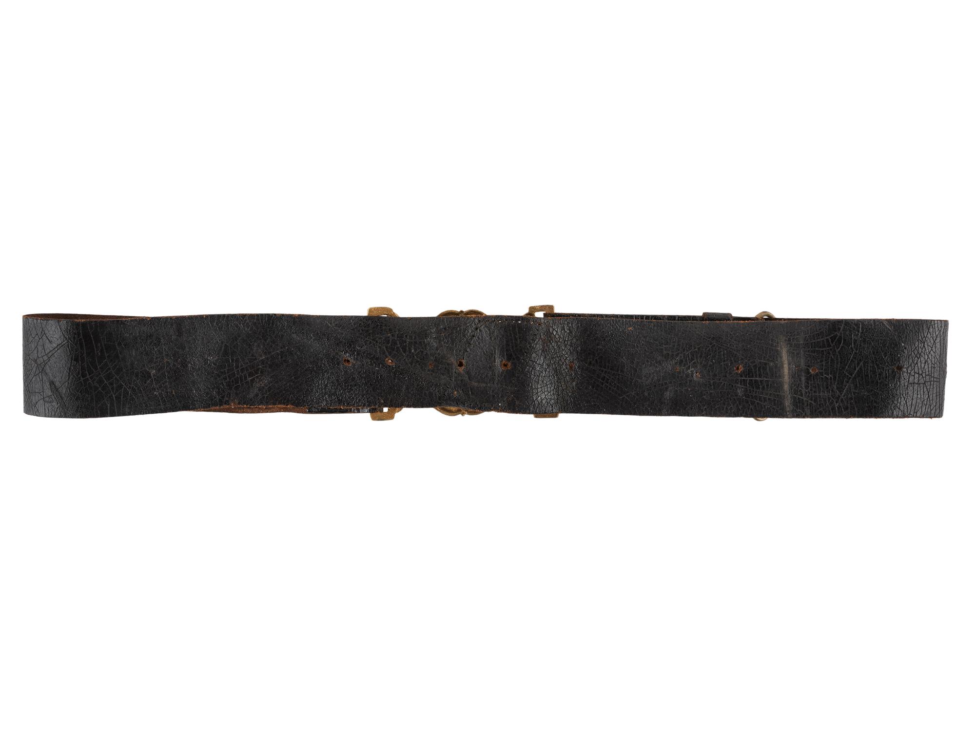 [CIVIL WAR]. Pre-war militia belt equipped with tongue and wreath eagle plate. Ca 1845-1860.